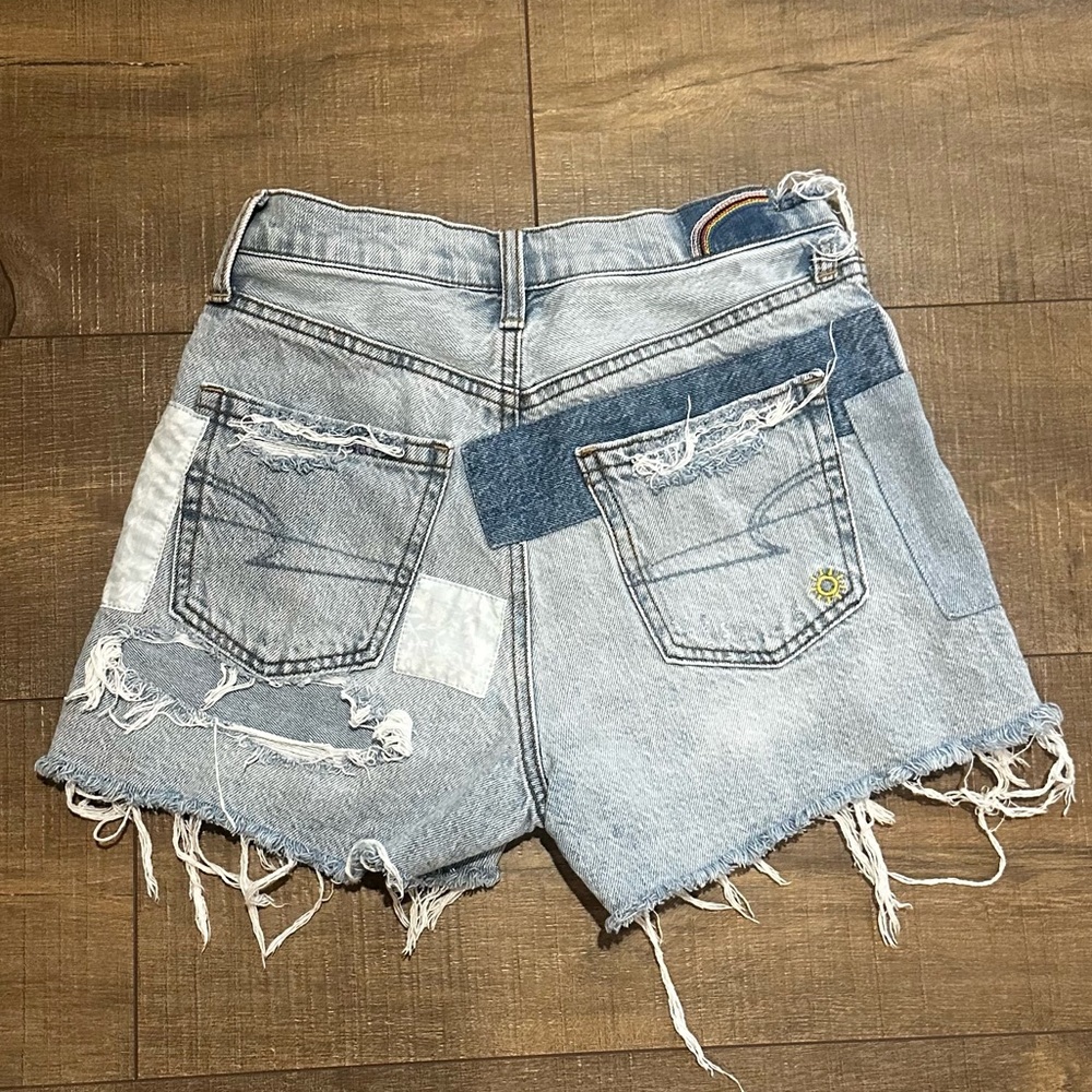 American Eagle Pride Rainbow Patchwork High Waist… - image 7